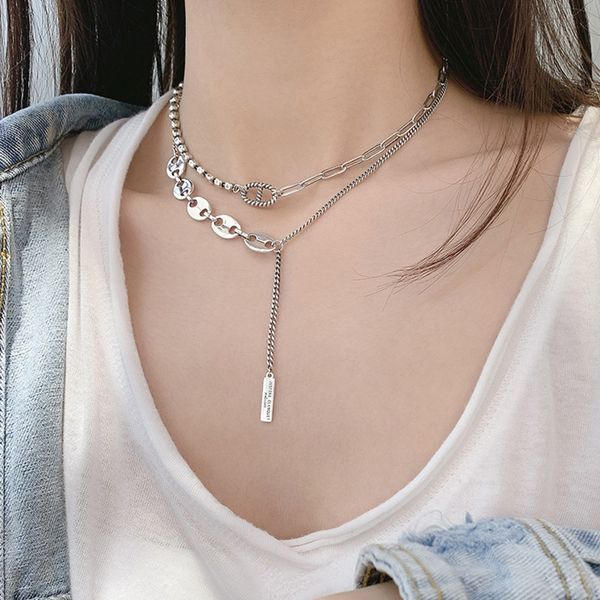 fashion design metal geometric chain multi-layer necklace simple cool wind collar chain pendant, Silver
fashion design metal geometric chain multi-layer necklace simple cool wind collar chain pendant, Silver