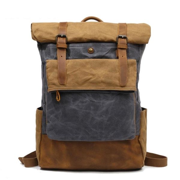 backpack men daypacks vintage canvas leather school bag designer casual fashion waterproof travel male back pack bagpack
backpack men daypacks vintage canvas leather school bag designer casual fashion waterproof travel male back pack bagpack