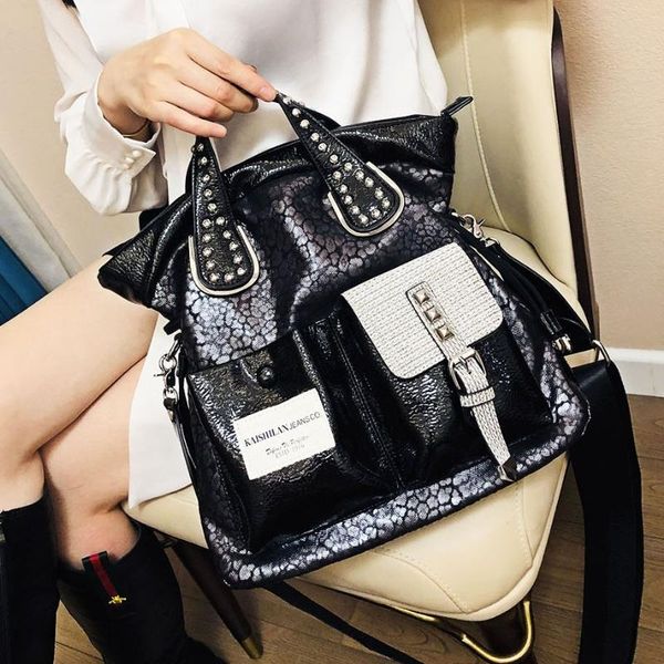 shoulder bags fashion rivet female all-match large-capacity handbag tote bag messenger sac a main 
shoulder bags fashion rivet female all-match large-capacity handbag tote bag messenger sac a main