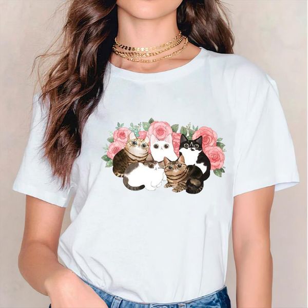 tee cartoon cat flower 90s women t shirts short sleeve animal fashion print lady womens graphic shirt, White
tee cartoon cat flower 90s women t shirts short sleeve animal fashion print lady womens graphic shirt, White