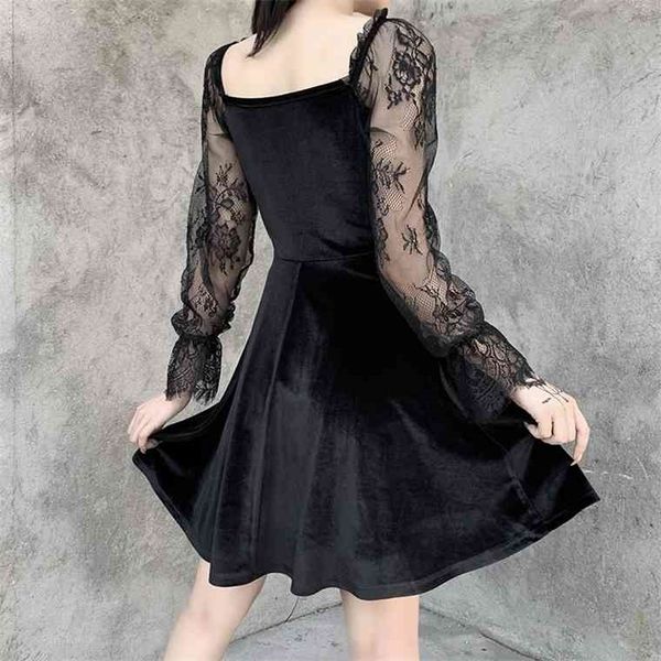 insgoth gothic lolita bandage black women vintage lace puff sleeve aesthetic elegant high waist party dresses, Black;gray
insgoth gothic lolita bandage black women vintage lace puff sleeve aesthetic elegant high waist party dresses, Black;gray