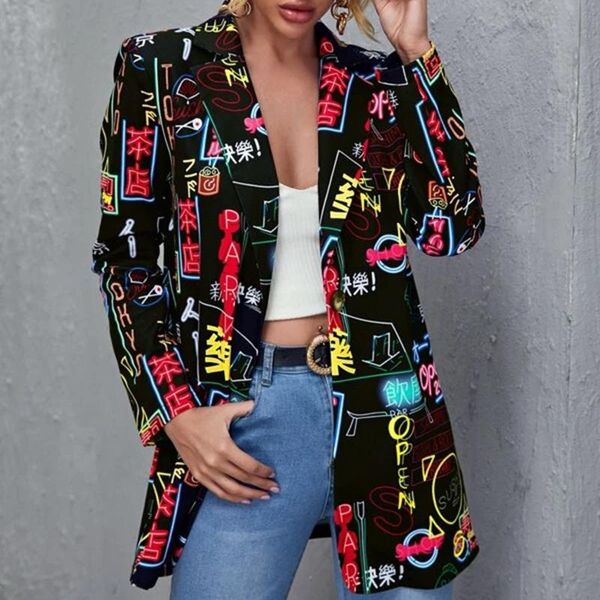 women's jackets retro women jacket lapel fashion print long sleeves trend suit elegant female autumn hip hop streetwear cardigan #g1, Black;brown
women's jackets retro women jacket lapel fashion print long sleeves trend suit elegant female autumn hip hop streetwear cardigan #g1, Black;brown