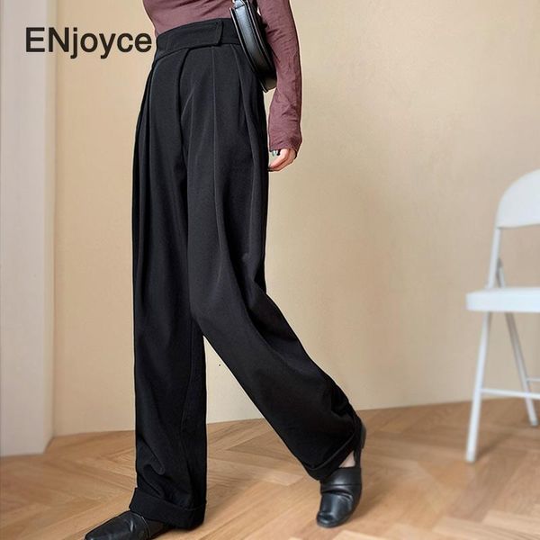 women's pants & capris enjoyce black korean high waist pocket wide leg elegant straight trousers female clothing autumn fashion 2021, Black;white
women's pants & capris enjoyce black korean high waist pocket wide leg elegant straight trousers female clothing autumn fashion 2021, Black;white
