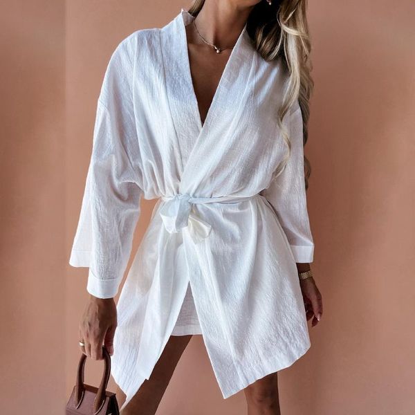 casual dresses loose design dress women solid v neck spring flare sleeve lace up 2021 fashion elegant robe clothes, Black;gray
casual dresses loose design dress women solid v neck spring flare sleeve lace up 2021 fashion elegant robe clothes, Black;gray