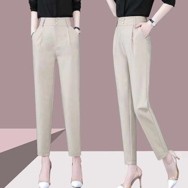 women's pants & capris 2021 women spring casual solid suit pant lady button pockets high waist straight trousers female loose plus size, Black;white
women's pants & capris 2021 women spring casual solid suit pant lady button pockets high waist straight trousers female loose plus size, Black;white