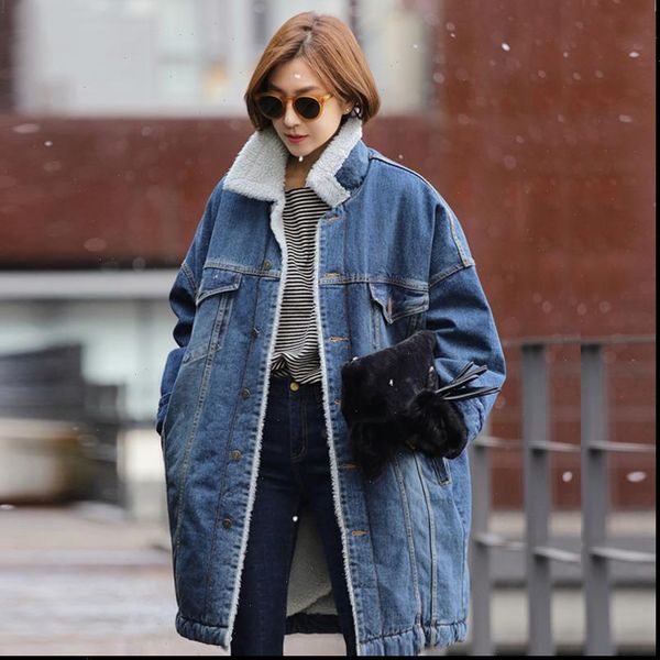 new 2021 autumn winter jacket women wool lining jean coats with 4 pockets warm parkas coat long outwear denim jacket v916, Black
new 2021 autumn winter jacket women wool lining jean coats with 4 pockets warm parkas coat long outwear denim jacket v916, Black