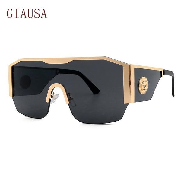 sunglasses giausa european and american large frame one piece metal for men women yellow glasses, White;black
sunglasses giausa european and american large frame one piece metal for men women yellow glasses, White;black