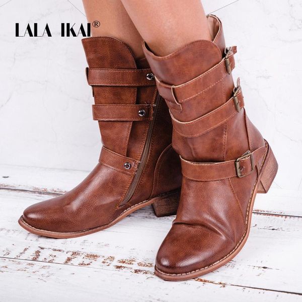 boots lala ikai ankle women zipper western buckle med heel pu leather round toe brown winter shoes 014a2131 -451, Black
boots lala ikai ankle women zipper western buckle med heel pu leather round toe brown winter shoes 014a2131 -451, Black