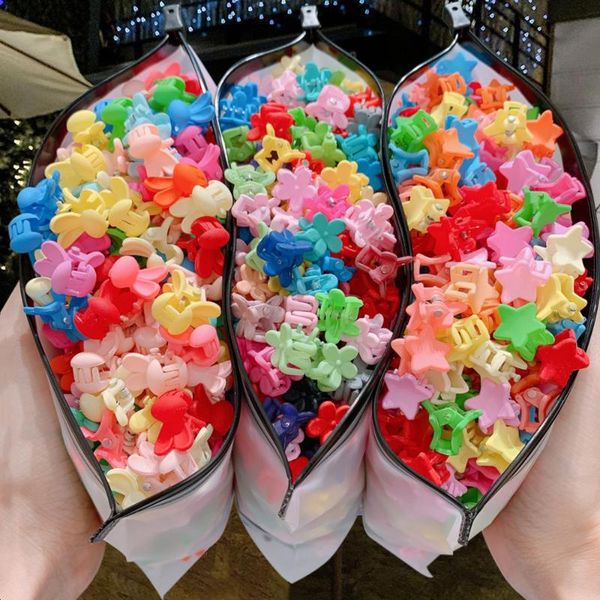 hair accessories /50pcs/set girls cute colorful flower star sweet clips for baby cartoon small, Slivery;white 
hair accessories /50pcs/set girls cute colorful flower star sweet clips for baby cartoon small, Slivery;white