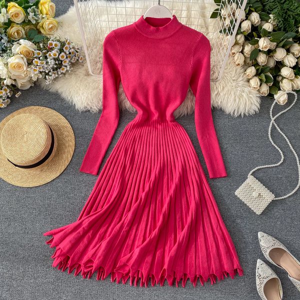 knitted women's autumn and winter solid stand slim retro a line o neck full es for women 6s3v, Black;gray
knitted women's autumn and winter solid stand slim retro a line o neck full es for women 6s3v, Black;gray
