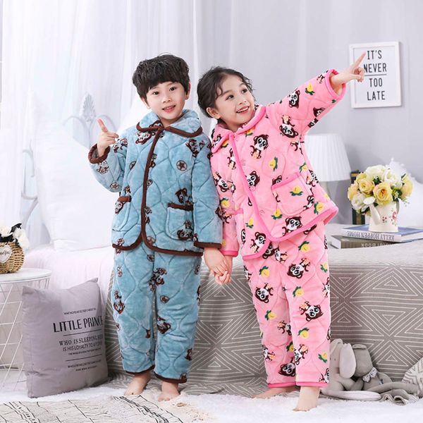 coral children's pajamas girl's thickened flannel suit boy's winter home wear big flower monkey clip cotton, Blue;red
coral children's pajamas girl's thickened flannel suit boy's winter home wear big flower monkey clip cotton, Blue;red