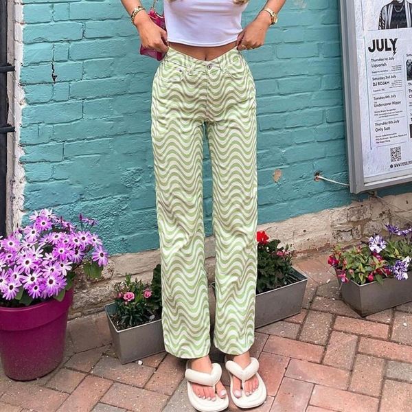 women's pants & capris abstract waved striped printed straight high waist women ladies fashion wild summer chic streetwear trousers bot, Black;white
women's pants & capris abstract waved striped printed straight high waist women ladies fashion wild summer chic streetwear trousers bot, Black;white