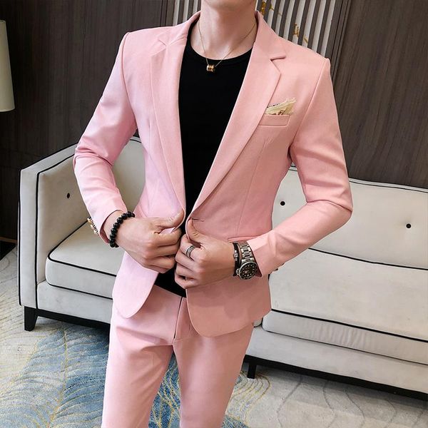 men's suits & blazers spring and autumn pure color business suit jacket/men's slim casual two-piece groom's wedding dress (ja, White;black
men's suits & blazers spring and autumn pure color business suit jacket/men's slim casual two-piece groom's wedding dress (ja, White;black