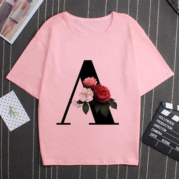short sleeve flower letter fashion women o neck aesthetic casual summer english alphabet printing, White
short sleeve flower letter fashion women o neck aesthetic casual summer english alphabet printing, White