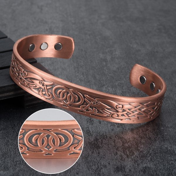 vinterly viking women's energy bracelet, pure copper, magnetic, neutral, retro, adjustable cuff, men's, Black
vinterly viking women's energy bracelet, pure copper, magnetic, neutral, retro, adjustable cuff, men's, Black