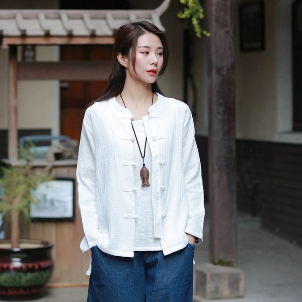 johnature 6 color women shirts cotton linen stand long sleeve button blouses spring new chinese style solid color shirt 210225, White
johnature 6 color women shirts cotton linen stand long sleeve button blouses spring new chinese style solid color shirt 210225, White