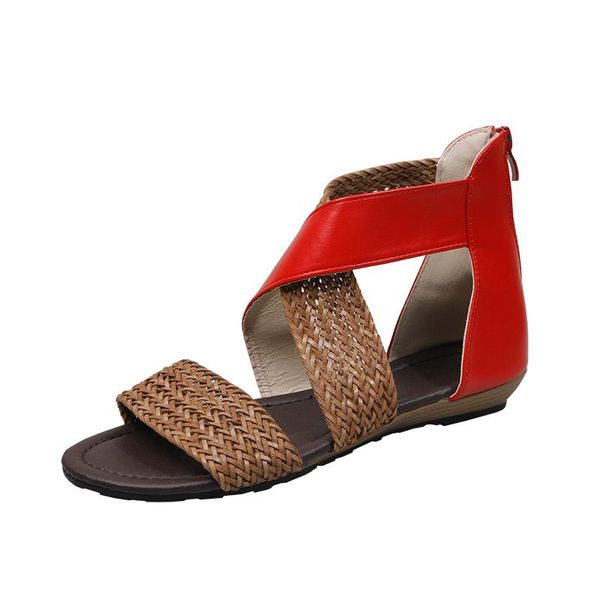 sandals summer woven flat roman women 2021 gladiator zipper fashion retro straw large size women's shoes 35-43, Black
sandals summer woven flat roman women 2021 gladiator zipper fashion retro straw large size women's shoes 35-43, Black