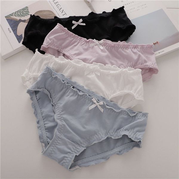 women's underwear student with ear side sweet bread pants low waist cotton briefs soft girl, Black;white
women's underwear student with ear side sweet bread pants low waist cotton briefs soft girl, Black;white
