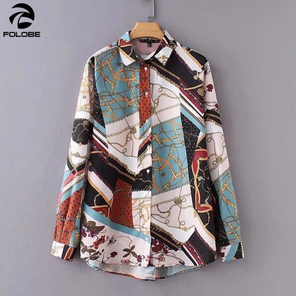 women's blouses & shirts folobe women vintage chain patchwork print smock shirt business casual femininas blusas long sleeve retro, White
women's blouses & shirts folobe women vintage chain patchwork print smock shirt business casual femininas blusas long sleeve retro, White
