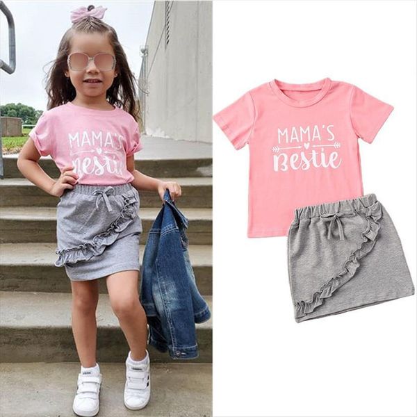 1 6y toddler baby girls clothes sets lovely letter print pink short sleeve t shirts grey mini skirts, White
1 6y toddler baby girls clothes sets lovely letter print pink short sleeve t shirts grey mini skirts, White