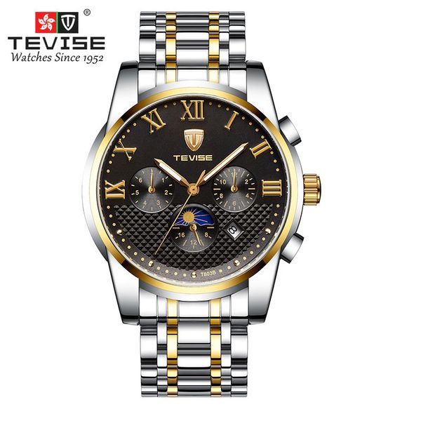 tevise shang brand luxury business automatic mechanical watches men casual waterproof relogio masculino + box, Slivery;brown
tevise shang brand luxury business automatic mechanical watches men casual waterproof relogio masculino + box, Slivery;brown