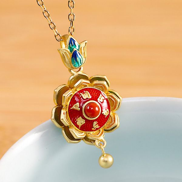 2021 ethnic style new s925 pure gilded burnt blue eight-petal lotus prayer wheel real 925 sier fashion woman pendant t6od, Silver
2021 ethnic style new s925 pure gilded burnt blue eight-petal lotus prayer wheel real 925 sier fashion woman pendant t6od, Silver