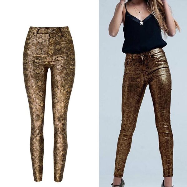 women's pants & capris 2021 winter stretch female golden snake print women trousers pu leather high waist casual pencil joggers, Black;white
women's pants & capris 2021 winter stretch female golden snake print women trousers pu leather high waist casual pencil joggers, Black;white