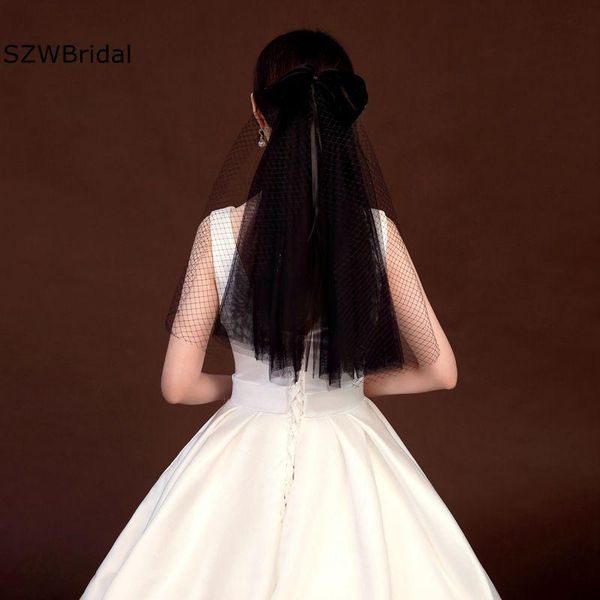bridal veils hard tulle short black veil brides with bow bruiloft slub headwear mariage wedding accessories
bridal veils hard tulle short black veil brides with bow bruiloft slub headwear mariage wedding accessories