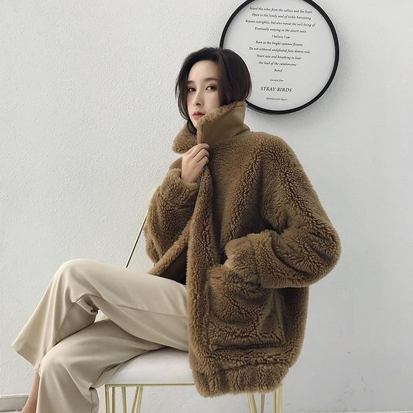 women's fur & faux 2021 winter 100% wool teddy coat women fashion real woman jacket sheep shearing casual warm jackets veste femme wpy2, Black
women's fur & faux 2021 winter 100% wool teddy coat women fashion real woman jacket sheep shearing casual warm jackets veste femme wpy2, Black