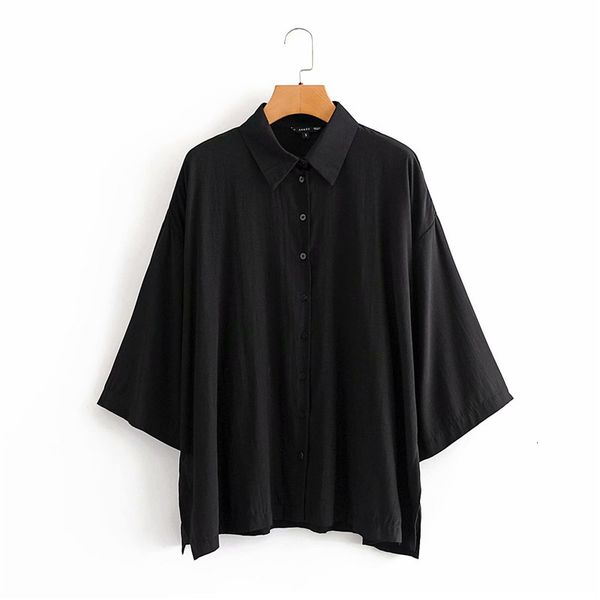 women's blouses & shirts women summer casual za black loose long chic lady new fashion turn-down collar single breasted drape shirt blu, White
women's blouses & shirts women summer casual za black loose long chic lady new fashion turn-down collar single breasted drape shirt blu, White