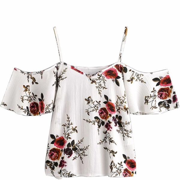 women's blouses & shirts jaycosin women summer printed blouse floral print cold shoulder spring stylish elegant female clothing, White
women's blouses & shirts jaycosin women summer printed blouse floral print cold shoulder spring stylish elegant female clothing, White