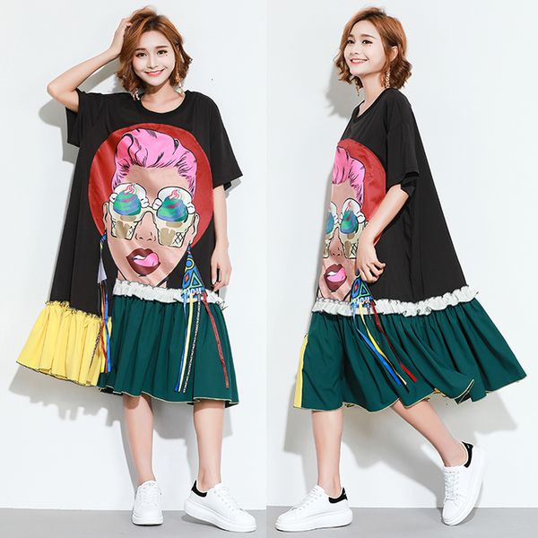 2021 new plus size women's european vintage es unique black green yellow patchwork loose casual robe femme women summer yy9d, Black;gray
2021 new plus size women's european vintage es unique black green yellow patchwork loose casual robe femme women summer yy9d, Black;gray
