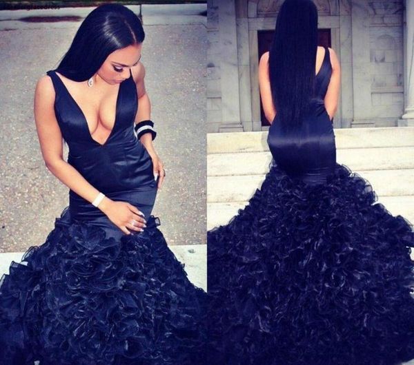 party dresses mermaid evening dress v neck sleeveless organza formal holidays wear graduation pageant gown custom made, White;black
party dresses mermaid evening dress v neck sleeveless organza formal holidays wear graduation pageant gown custom made, White;black