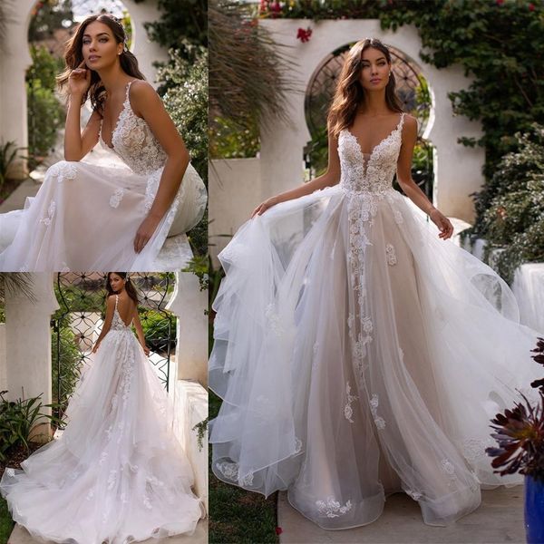 vintage wedding dresses backless spaghetti straps bridal gowns lace a line tulle applique ruffles court train garden vestidos de novia, White
vintage wedding dresses backless spaghetti straps bridal gowns lace a line tulle applique ruffles court train garden vestidos de novia, White