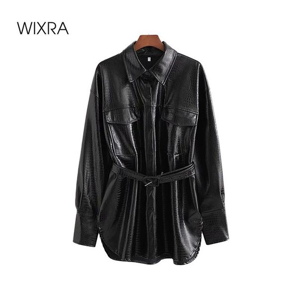 women's leather & faux wixra winter long pu coat high street jackets with belts female black solid classic fashion outerwears
women's leather & faux wixra winter long pu coat high street jackets with belts female black solid classic fashion outerwears