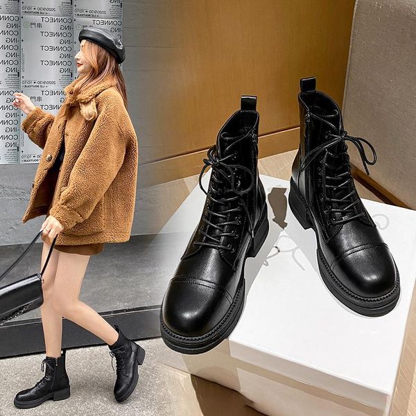 boots 2021 fashion products high-quality lace-up thick heel ankle for women, Black
boots 2021 fashion products high-quality lace-up thick heel ankle for women, Black