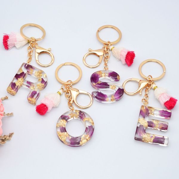 new arrival purple rose flower letter capital keychain small tassel key chain, Silver
new arrival purple rose flower letter capital keychain small tassel key chain, Silver