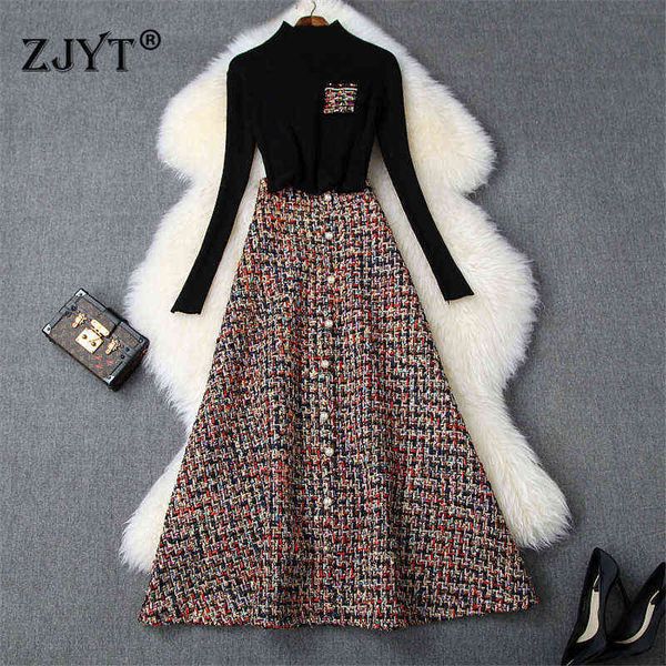 women's fashion autumn winter 2 piece dress set female party outfits black sweater and long tweed woolen skirt suit twinset 211119, White
women's fashion autumn winter 2 piece dress set female party outfits black sweater and long tweed woolen skirt suit twinset 211119, White