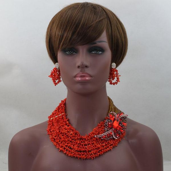 earrings & necklace romantic women wedding coral african beads jewelry set asobi nigerian brides gold cnr577, Silver
earrings & necklace romantic women wedding coral african beads jewelry set asobi nigerian brides gold cnr577, Silver