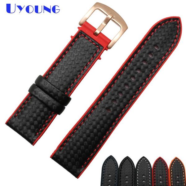 watch bands genuine leather strap carbon fiber watchband 18 20 22 24mm silicone rubber bottom waterproof band red stitched bracelet, Black;brown
watch bands genuine leather strap carbon fiber watchband 18 20 22 24mm silicone rubber bottom waterproof band red stitched bracelet, Black;brown