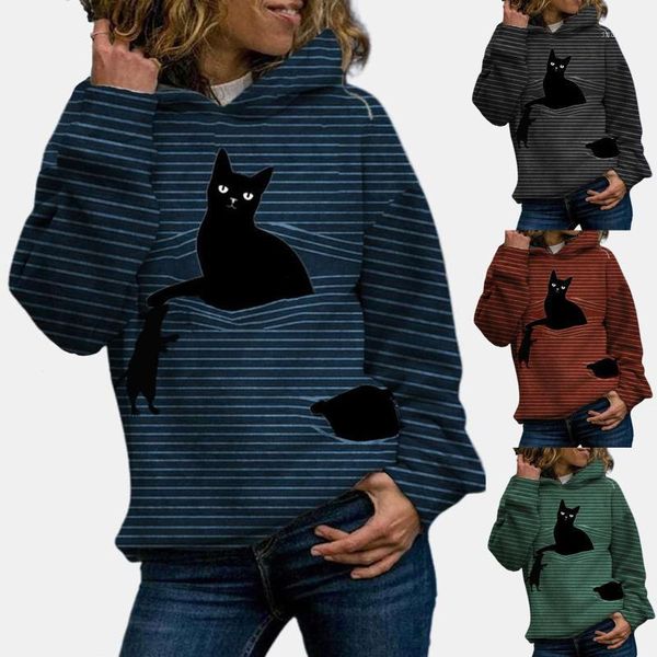 30# stripe hoodie women 3d cat printing long sleeves pullover blouses hooded sweatshirt winter clothes ropa de mujer 2021, Black
30# stripe hoodie women 3d cat printing long sleeves pullover blouses hooded sweatshirt winter clothes ropa de mujer 2021, Black