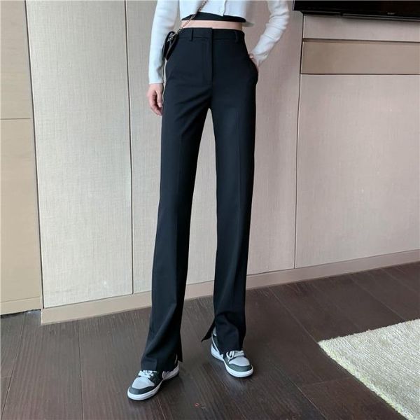 women's pants & capris casual suit autumn 2021 korean high waisted loose straight tube mopping, Black;white
women's pants & capris casual suit autumn 2021 korean high waisted loose straight tube mopping, Black;white