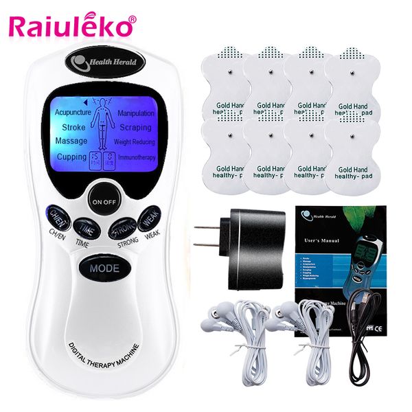 8 modes tens machine dual output 8 electrode pads for pain relief pulse massage ems muscle stimulation tens electroestimulador
8 modes tens machine dual output 8 electrode pads for pain relief pulse massage ems muscle stimulation tens electroestimulador