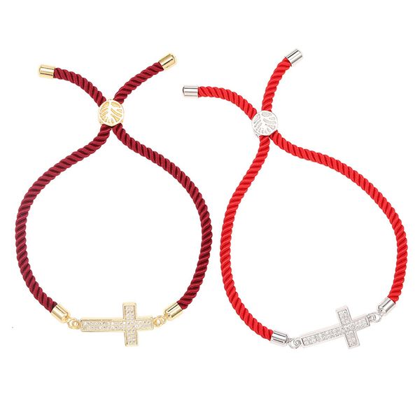 zircon cross charm bracelets adjustable braided string micro inlay bangle jewelry gift for women men with wish card, Golden;silver
zircon cross charm bracelets adjustable braided string micro inlay bangle jewelry gift for women men with wish card, Golden;silver