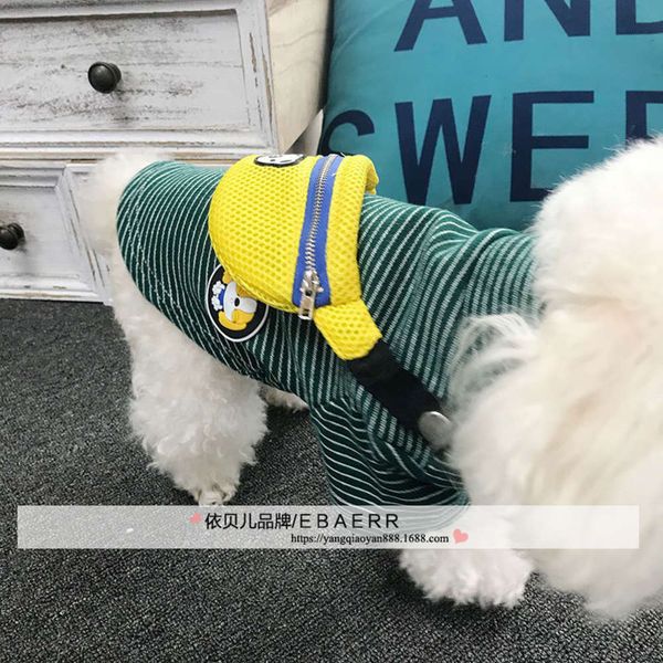 pet new autumn and winter with bag high collar striped teddy bear cat cloth 
pet new autumn and winter with bag high collar striped teddy bear cat cloth