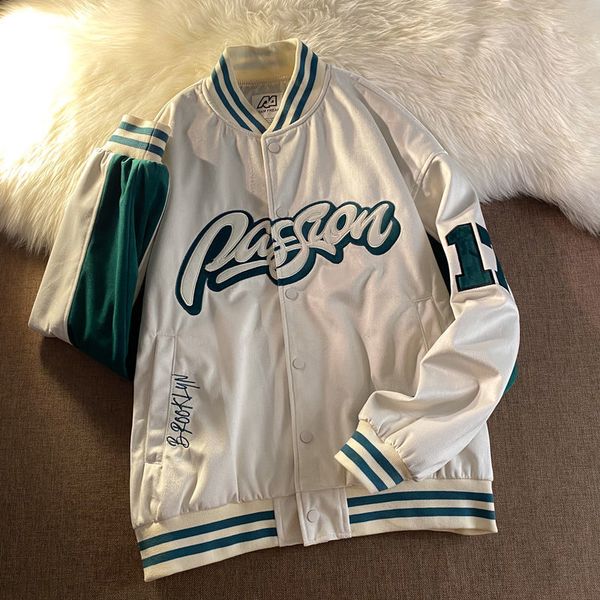 men's suits & blazers retro-embroidered american baseball uniform male and female jacket in the fashion of loose wild label couple 29wq, White;black
men's suits & blazers retro-embroidered american baseball uniform male and female jacket in the fashion of loose wild label couple 29wq, White;black