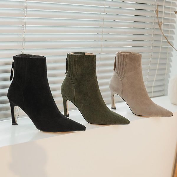 boots bright2021 sheepskin autumn and winter ba zipper comfortable single boot slim heel pointed toe high heels, Black
boots bright2021 sheepskin autumn and winter ba zipper comfortable single boot slim heel pointed toe high heels, Black