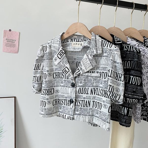 women's blouses & shirts korobov korean letter print women vintage elegant short sleeve female summer single breasted blusas mujer, White
women's blouses & shirts korobov korean letter print women vintage elegant short sleeve female summer single breasted blusas mujer, White