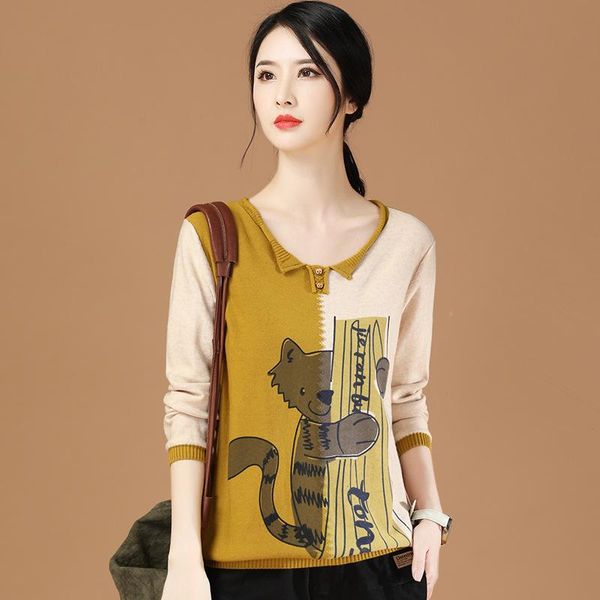 women's sweaters spring and autumn round neck long sleeve bottoming sweater loose fashion casual printed pattern pullover, White;black
women's sweaters spring and autumn round neck long sleeve bottoming sweater loose fashion casual printed pattern pullover, White;black