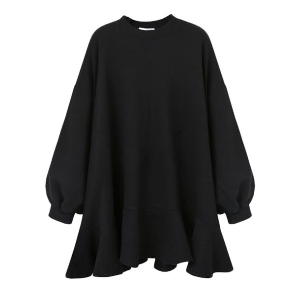 lanmrem 2021 autumn winter new fashion casual women short dress solid color wild loose plus ruffled dress tc109, Black;gray
lanmrem 2021 autumn winter new fashion casual women short dress solid color wild loose plus ruffled dress tc109, Black;gray